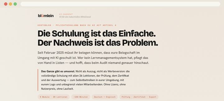 Vorschau der Schulung