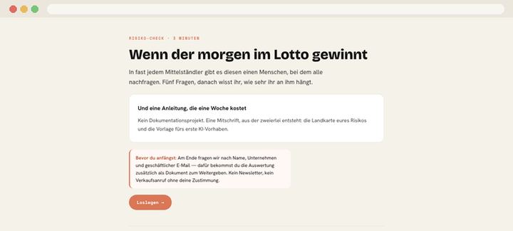 Vorschau: Wissens-Risiko-Check